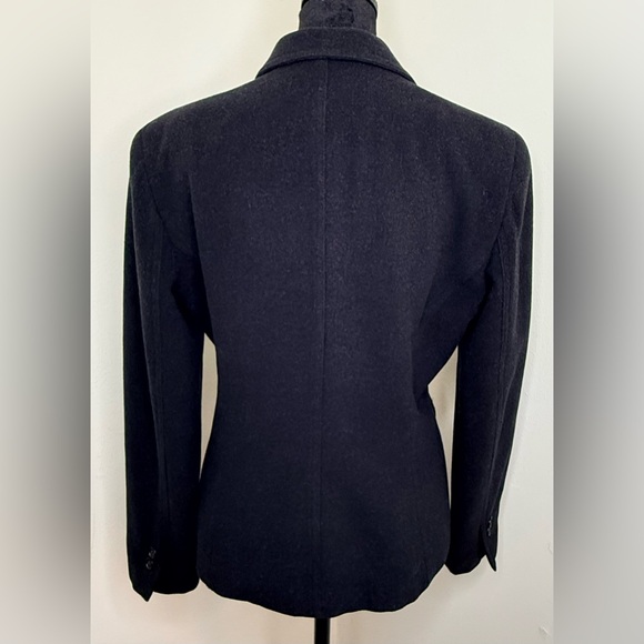 Lauren Ralph Lauren Virgin Wool Angora blend button front Black coat blazer 6P - Picture 7 of 10